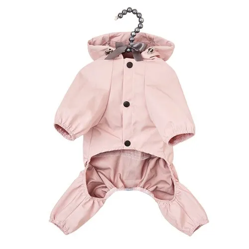 The Waterproof Reflective Dog Raincoat - Dusty Pink