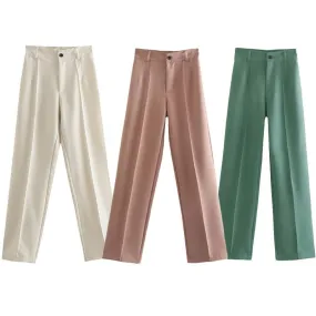 TRAF Trendy High Waist Zipper Fly Pants