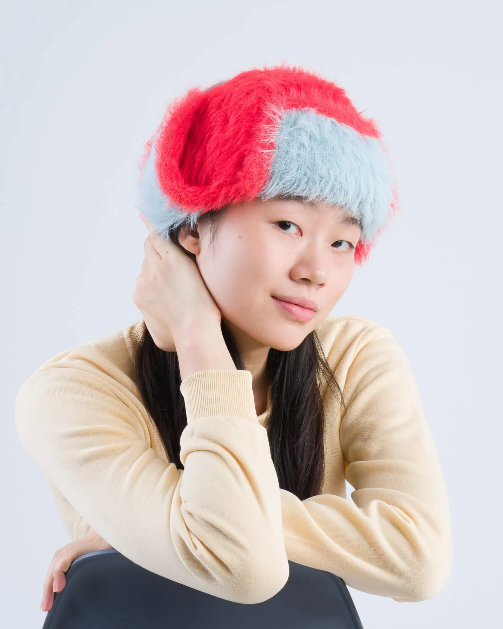 Verloop: Faux Fur Trapper Hat - Poppy Stone Blue