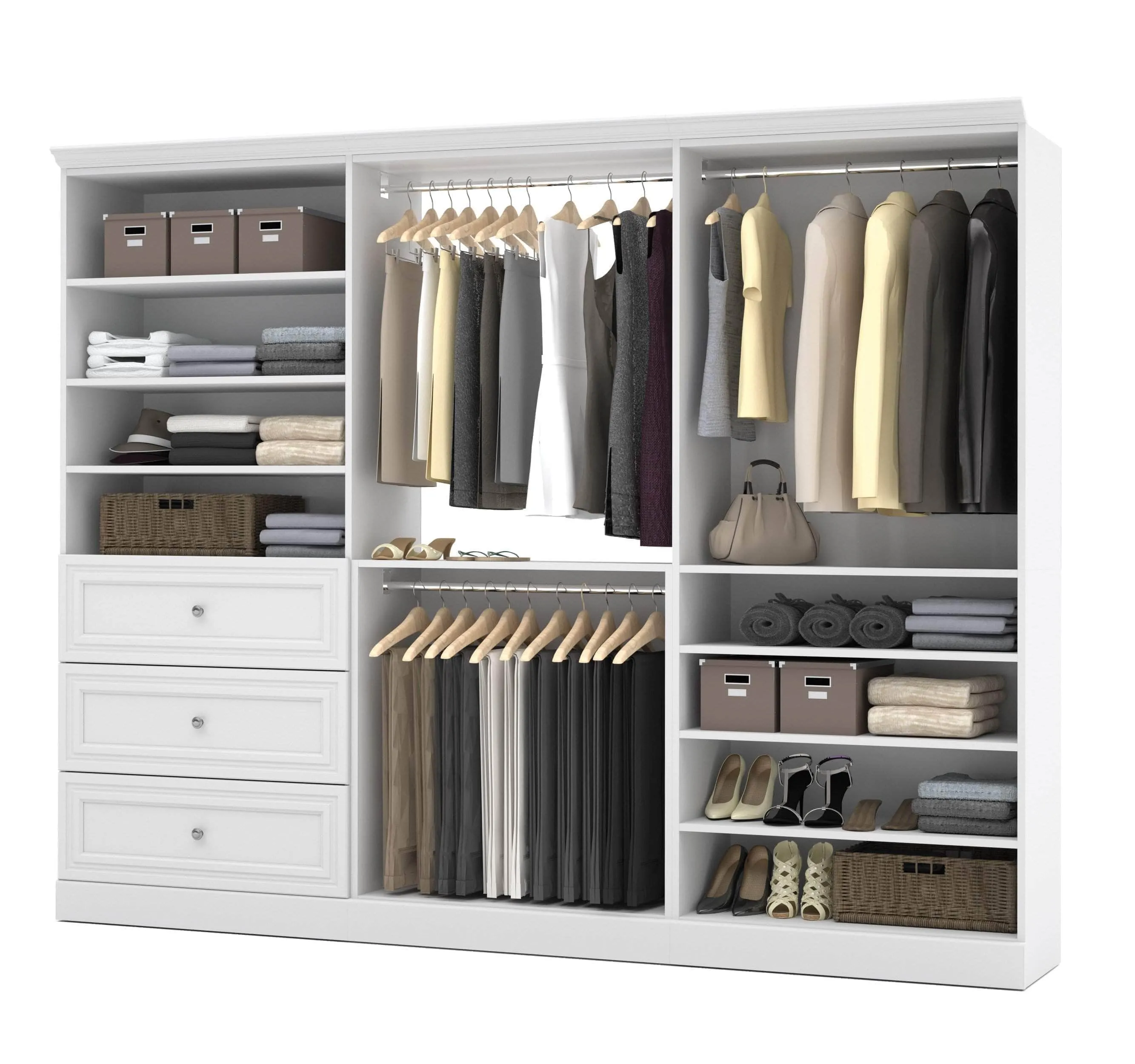 Versatile 108“ Closet Organizer - White