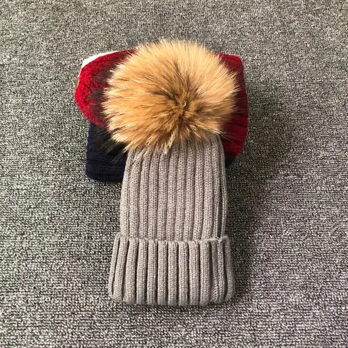 Warm Knitted Pom Pom Beanie – Stylish Winter Hat for Women & Girls