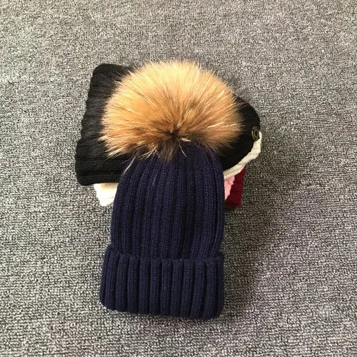 Warm Knitted Pom Pom Beanie – Stylish Winter Hat for Women & Girls