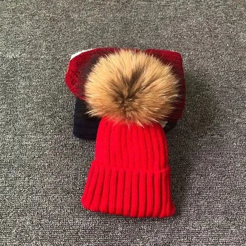 Warm Knitted Pom Pom Beanie – Stylish Winter Hat for Women & Girls