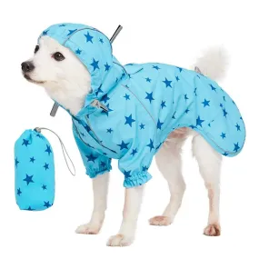 Waterproof | Blue Reflective Dog Raincoat with 2 Legs