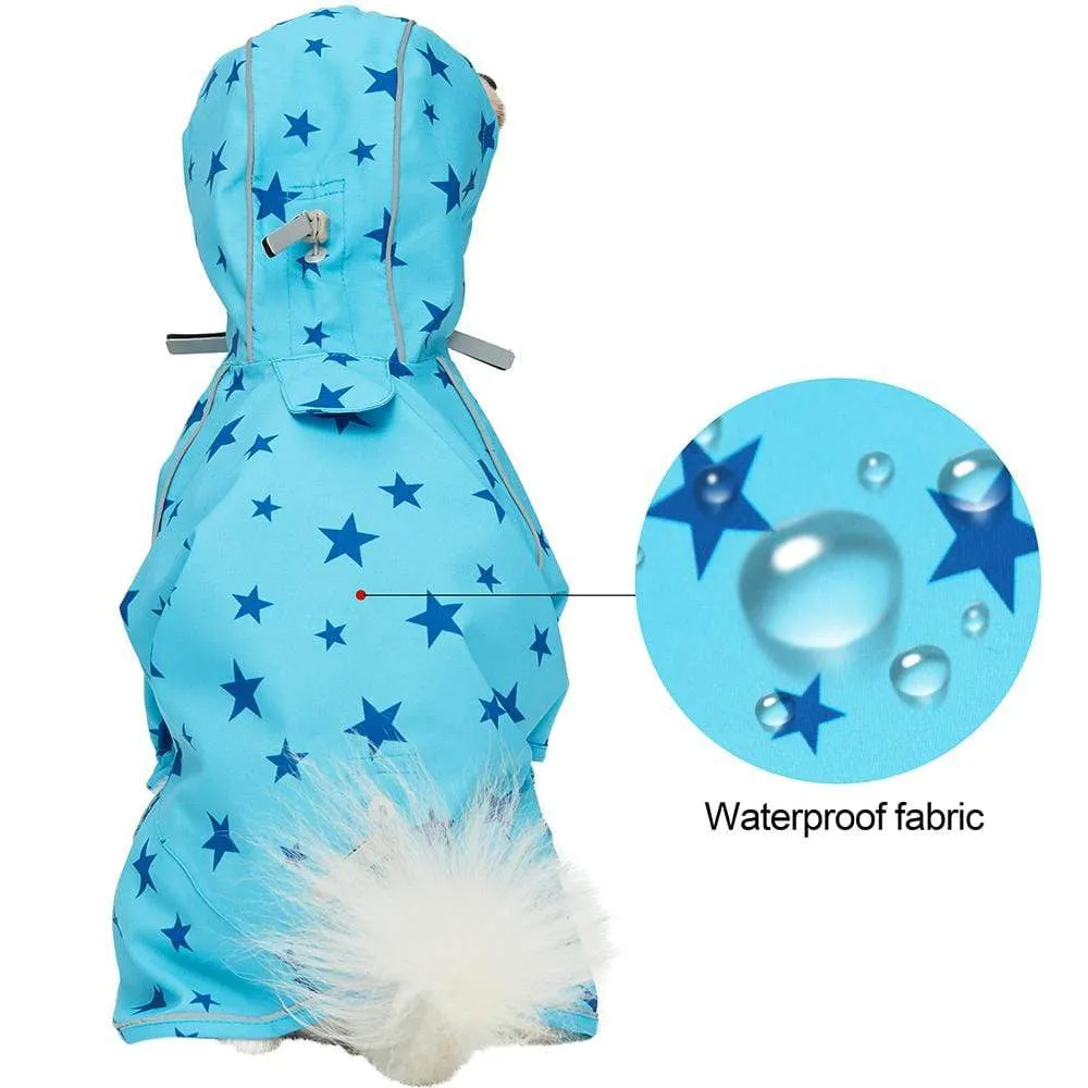 Waterproof | Blue Reflective Dog Raincoat with 2 Legs