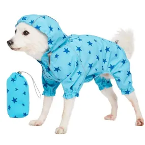 Waterproof | Blue Reflective Dog Raincoat with 4 Legs