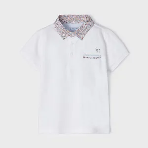 WHITE POLO SHORT SLEEVE SHIRT FOR BOYS