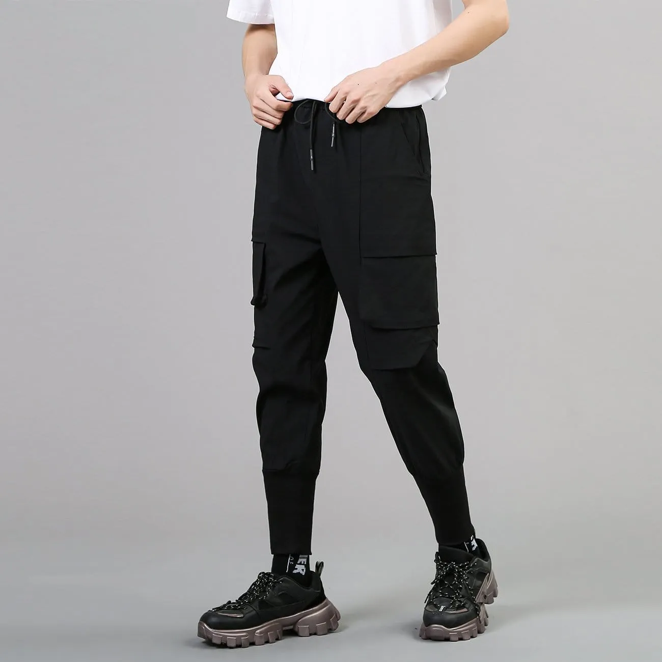 WLS Dark Patchwork Pockets Pants