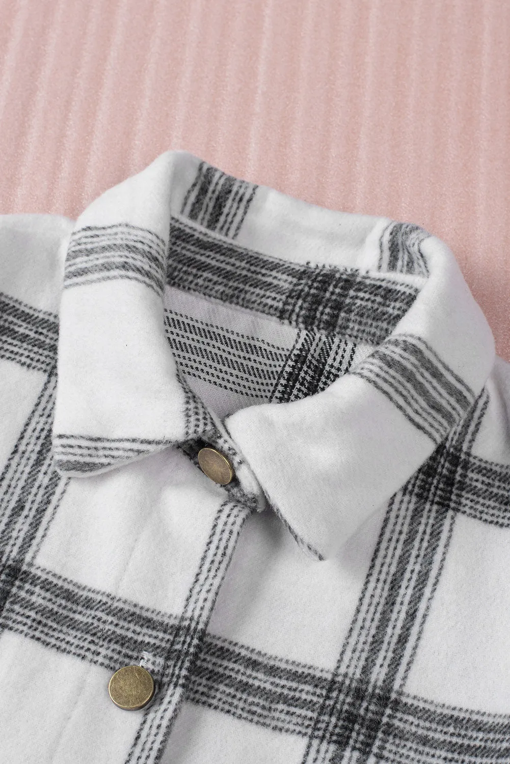 Womens Casual Plaid Shacket Button Down Shirts Coats