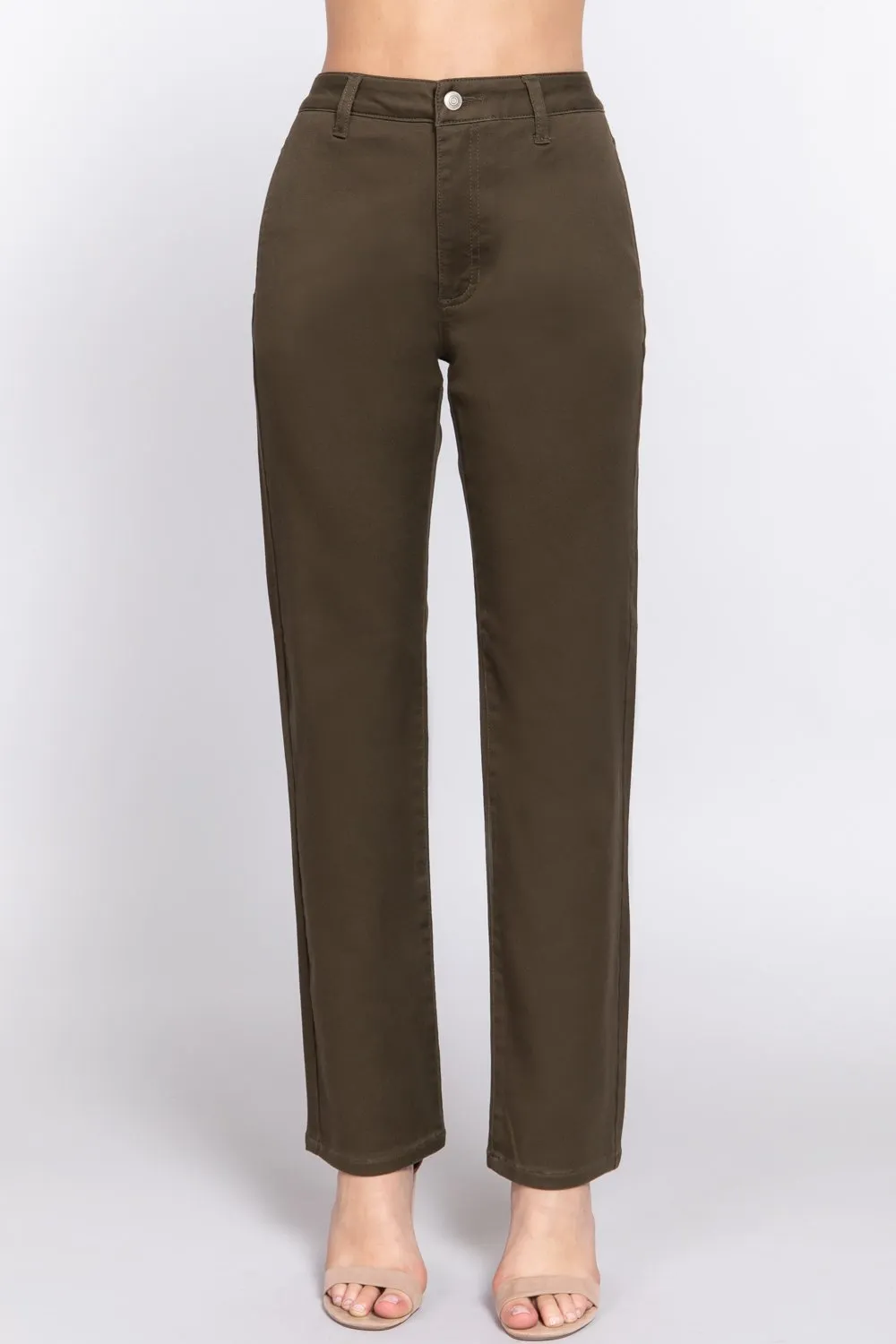 Women's Straight fit twill long pants