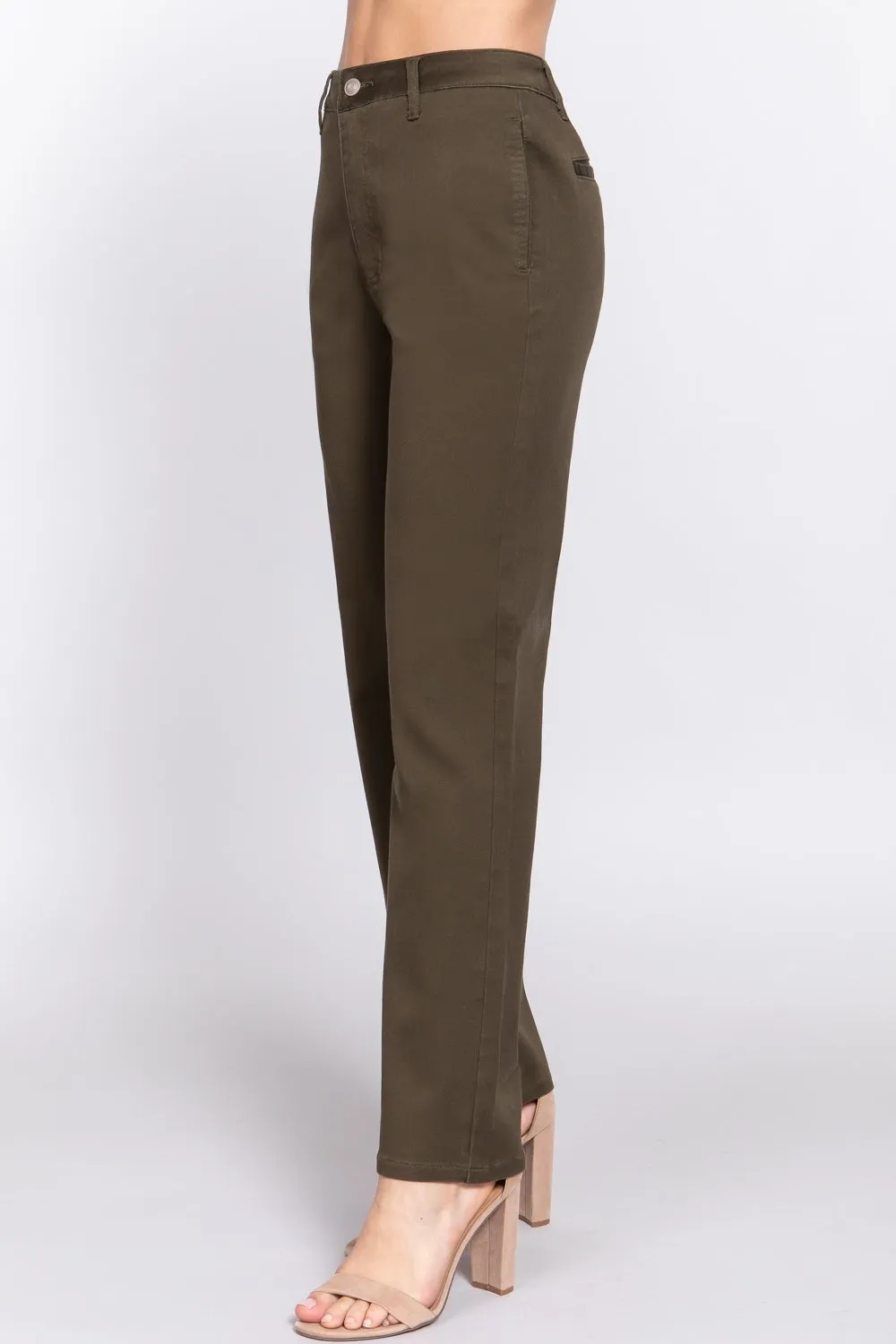 Women's Straight fit twill long pants