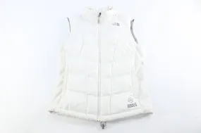 Women's The North Face Logo White Zip Up Vest