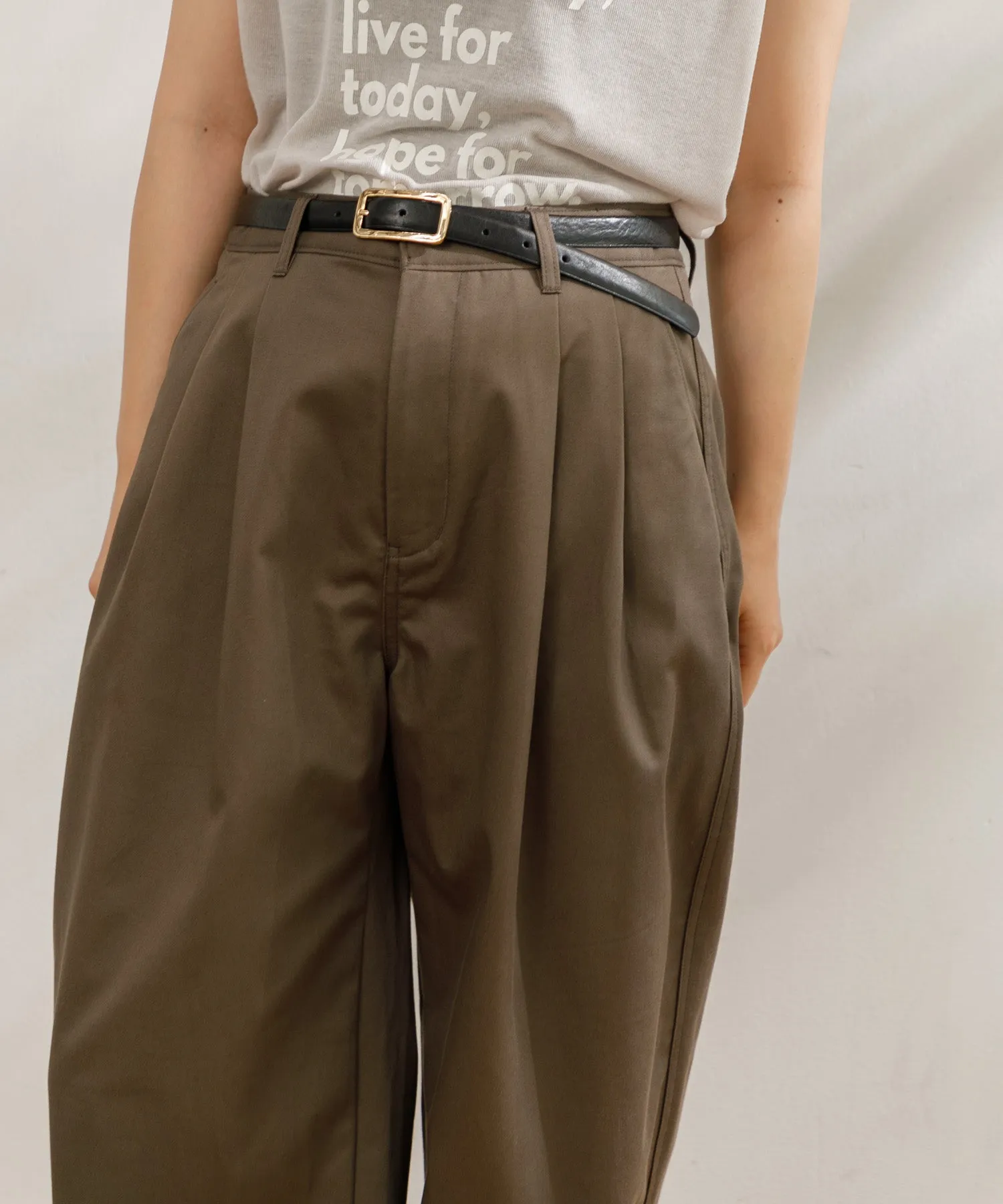 【WOMEN】upper hights 2TUCK WIDE CHINO PT