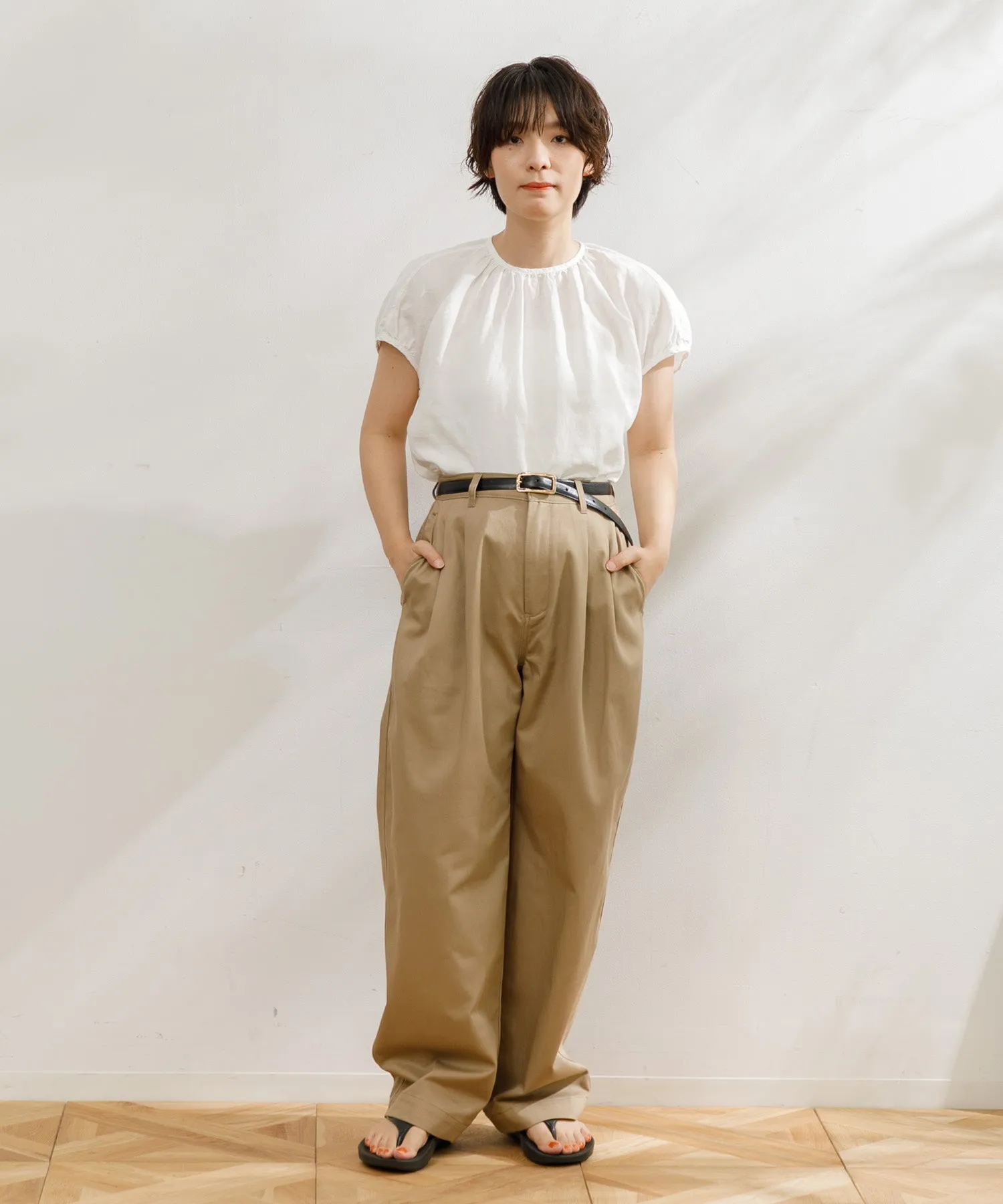 【WOMEN】upper hights 2TUCK WIDE CHINO PT