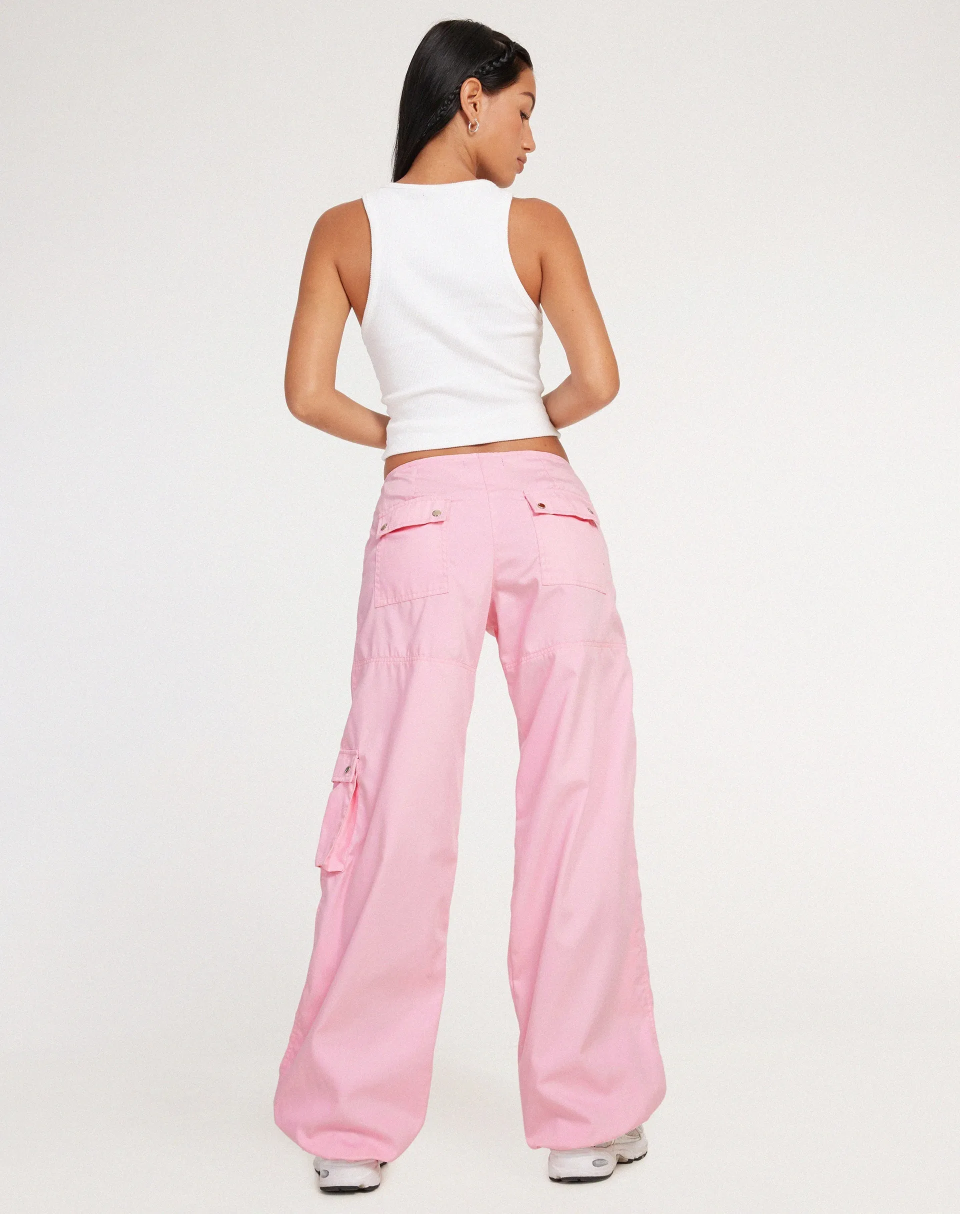 Xander Cargo Trouser in Cotton Drill Blush Pink