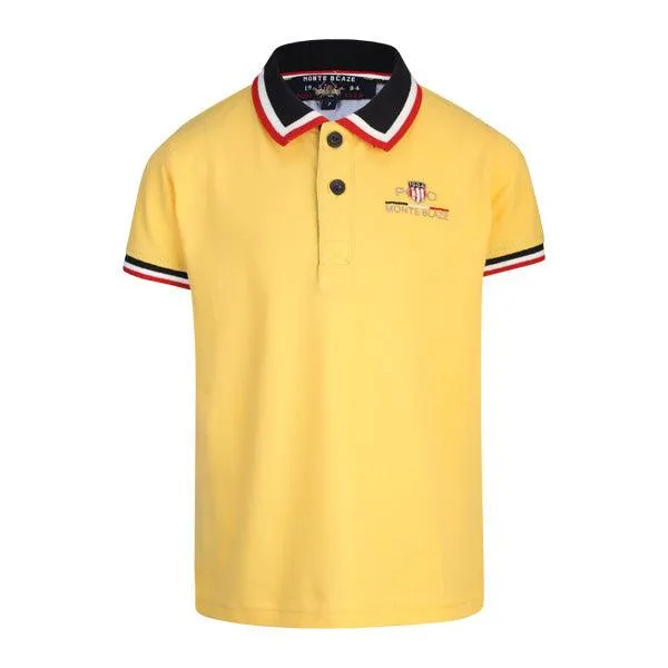 YELLOW SHORT SLEEVE POLO T SHIRT FOR BOYS